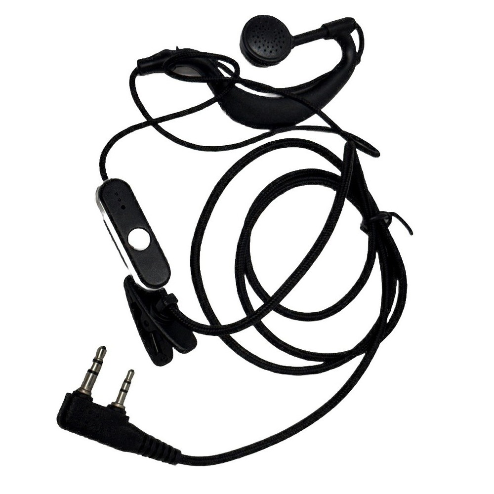 2-Pin HQRP Mic Headset Earpiece Radio Boafeng, Wouxun, and KayTom
